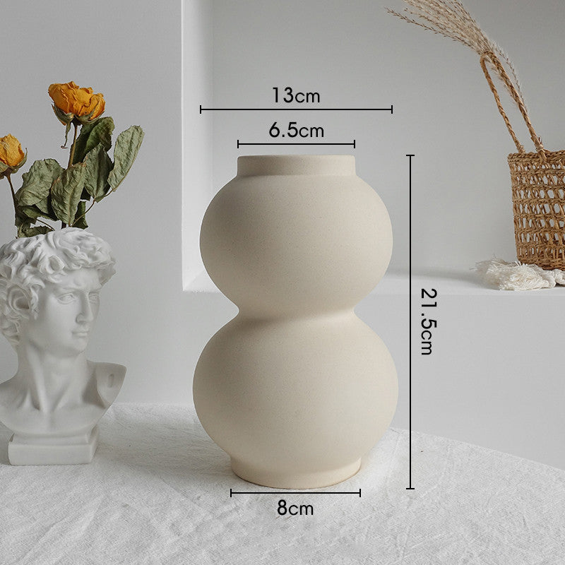 Matte Ceramic Vase Nordic Minimalist Style Dried Flower Home Decor