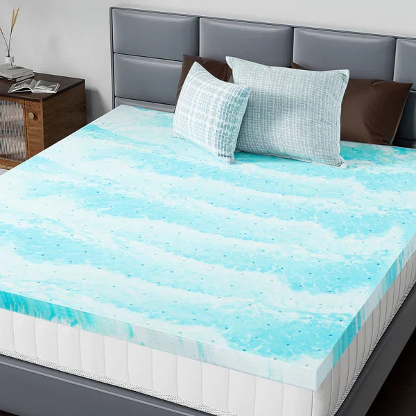 Splendas Memory Foam Mattress Topper – Cooling Gel Swirl for Back Pain Relief | 2" & 3"