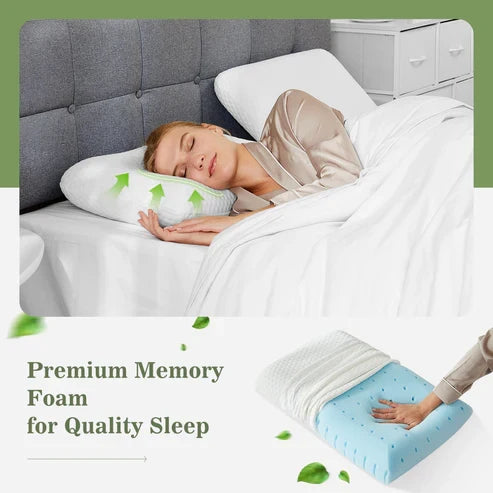 Splendas Memory Foam Pillow 2 Pack – Cervical Support | Washable Pillowcase