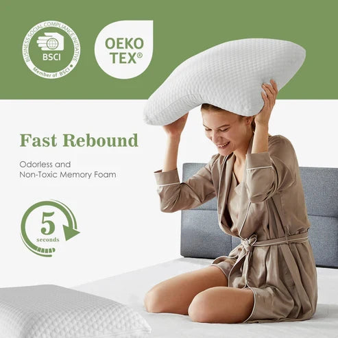 Splendas Memory Foam Pillow 2 Pack – Cervical Support | Washable Pillowcase