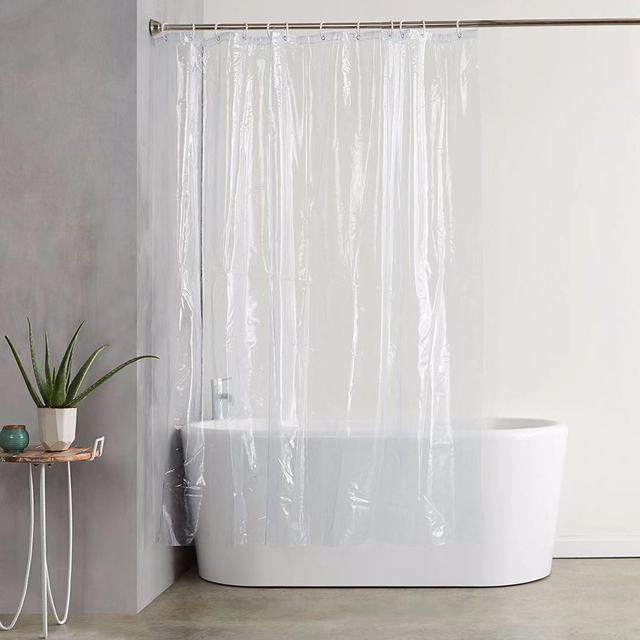 Waterproof Mildew Resistant Shower Curtain PEVA Polyester Quick Dry 2 Sizes