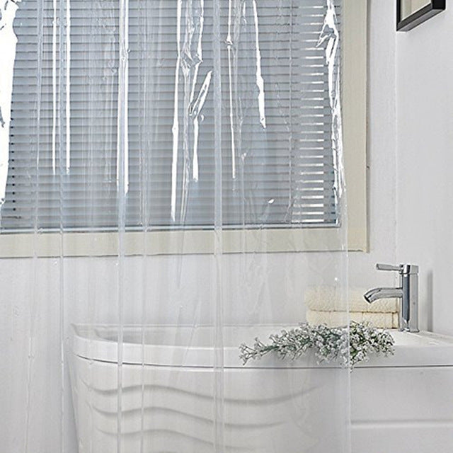 Waterproof Mildew Resistant Shower Curtain PEVA Polyester Quick Dry 2 Sizes