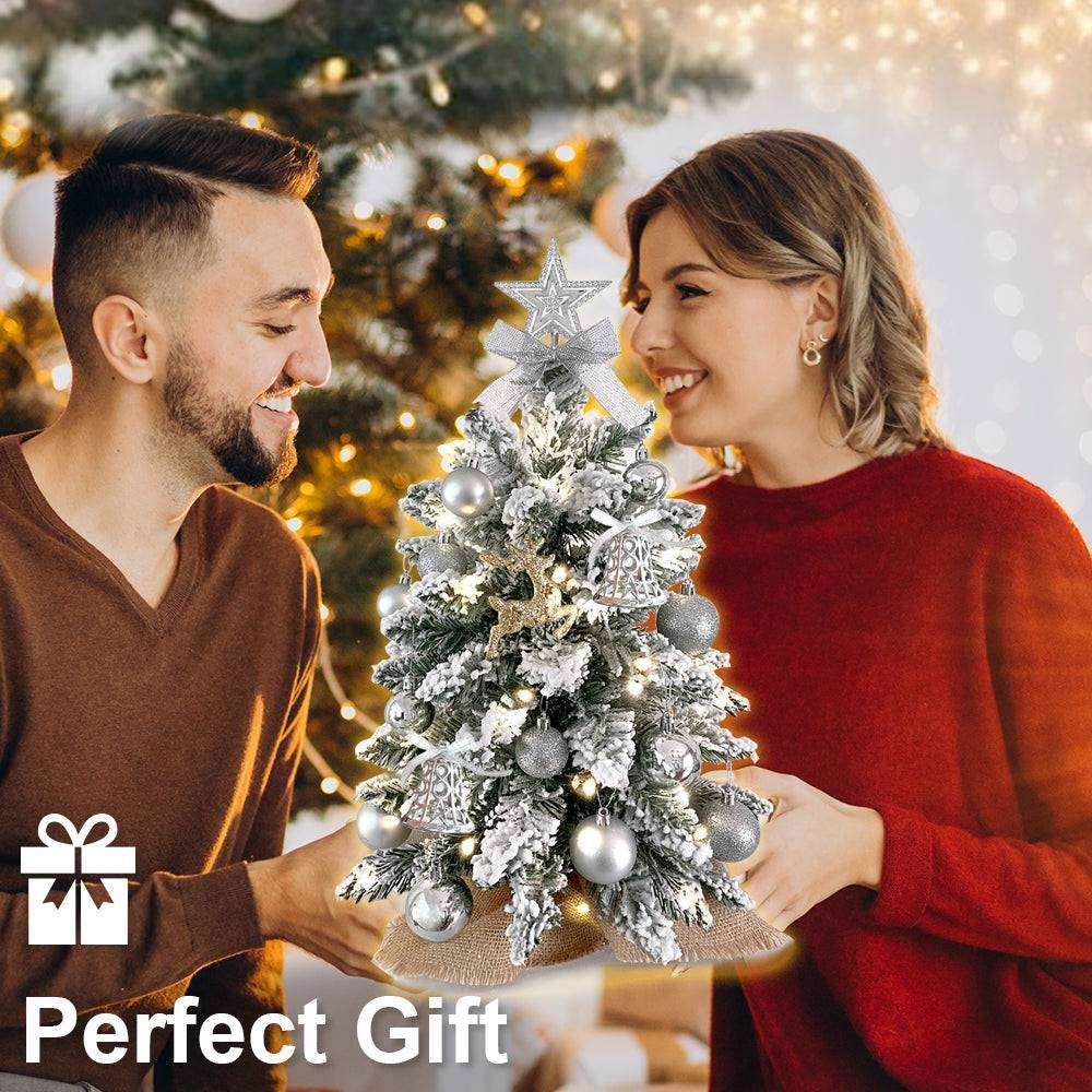 2ft Mini Christmas Tree With Lights Tabletop Christmas Decoration For Home & Office