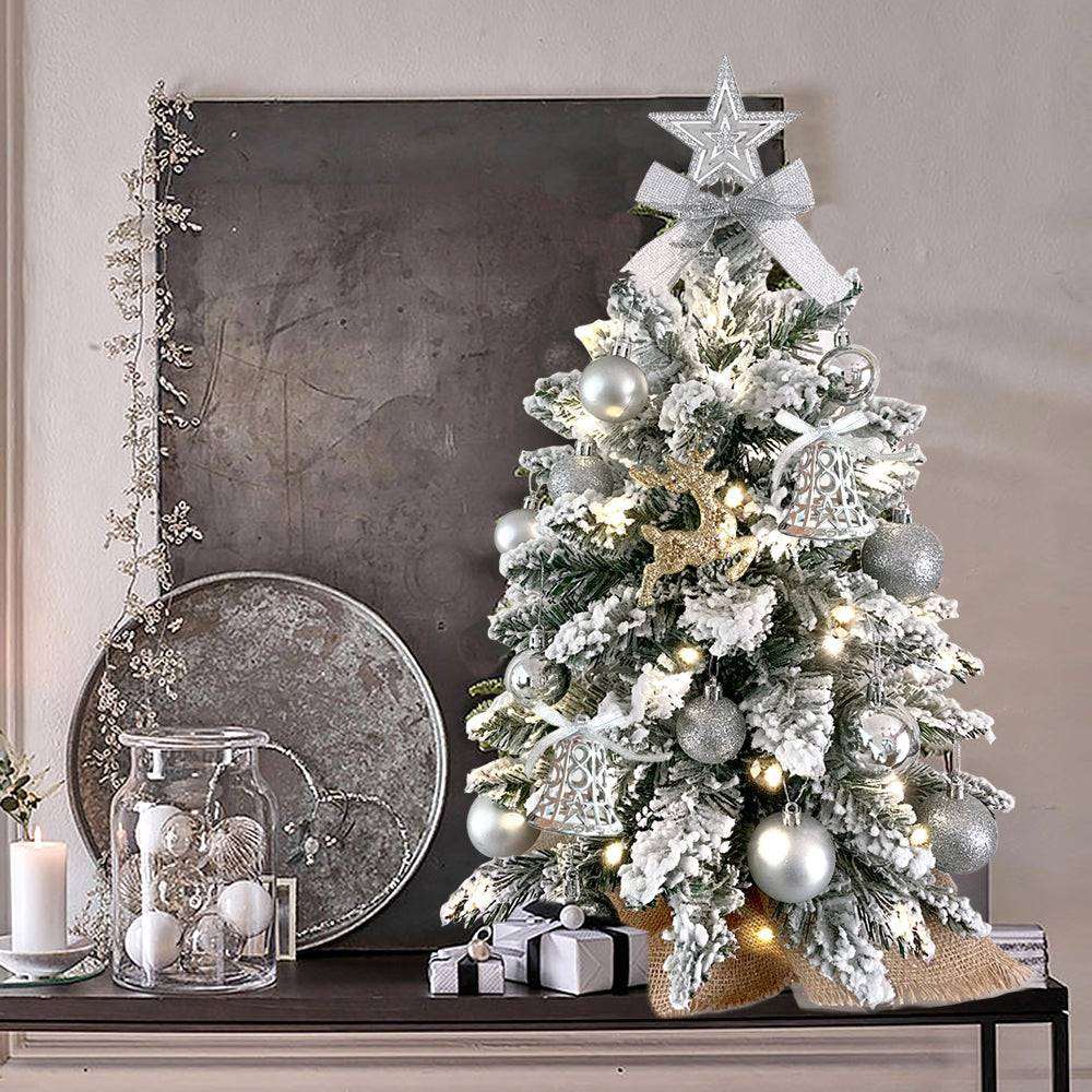 2ft Mini Christmas Tree With Lights Tabletop Christmas Decoration For Home & Office