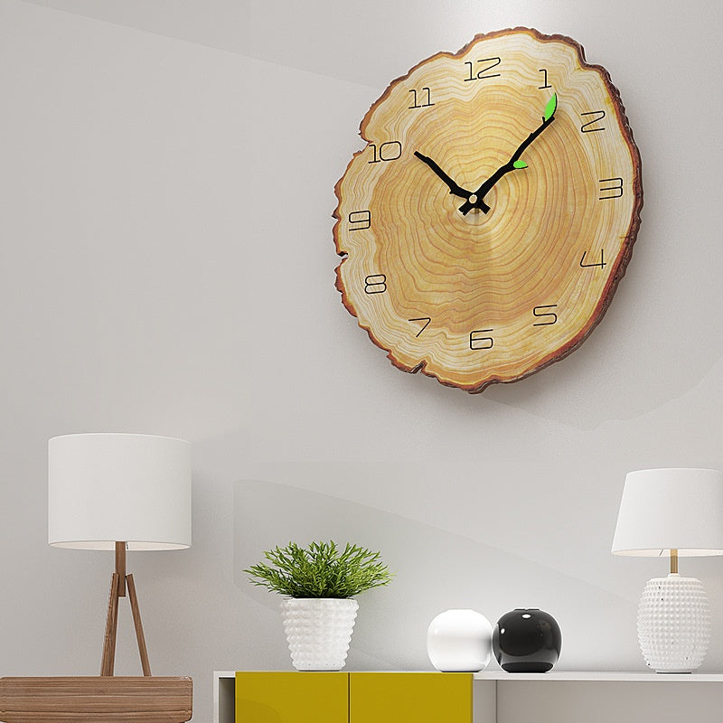 Minimalist Wood Wall Clock Silent Sweep Nordic Ring Design