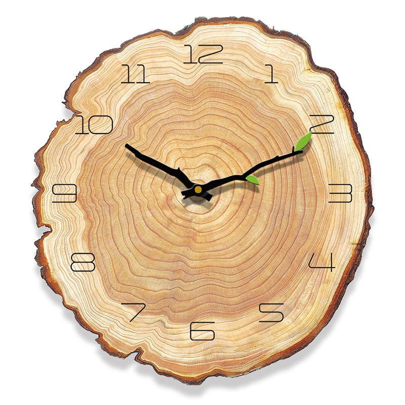Minimalist Wood Wall Clock Silent Sweep Nordic Ring Design