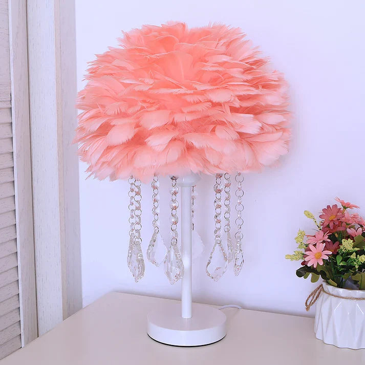 Modern Bedroom Feather Table Decorative Lamp