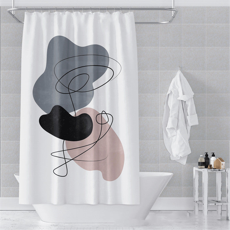 Morandi Abstract Shower Curtain Soft Art Design 17 Colors 5 Sizes