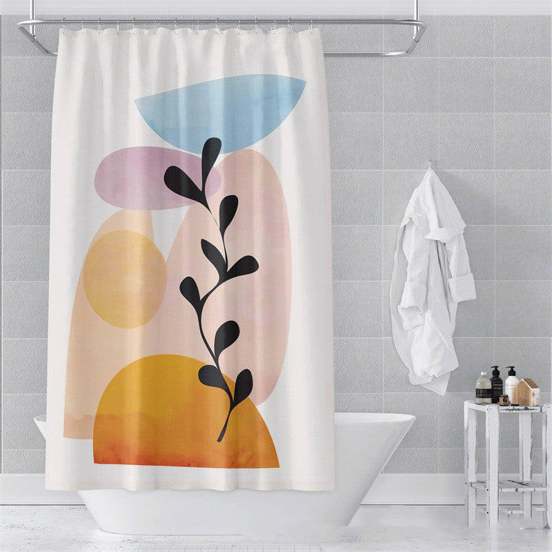Morandi Abstract Shower Curtain Soft Art Design 17 Colors 5 Sizes