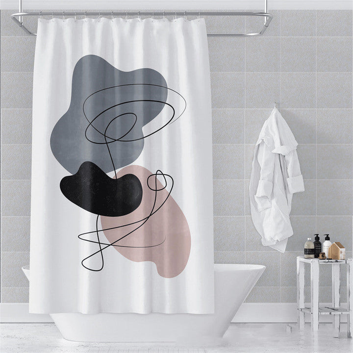 Morandi Abstract Shower Curtain Soft Art Design 17 Colors 5 Sizes