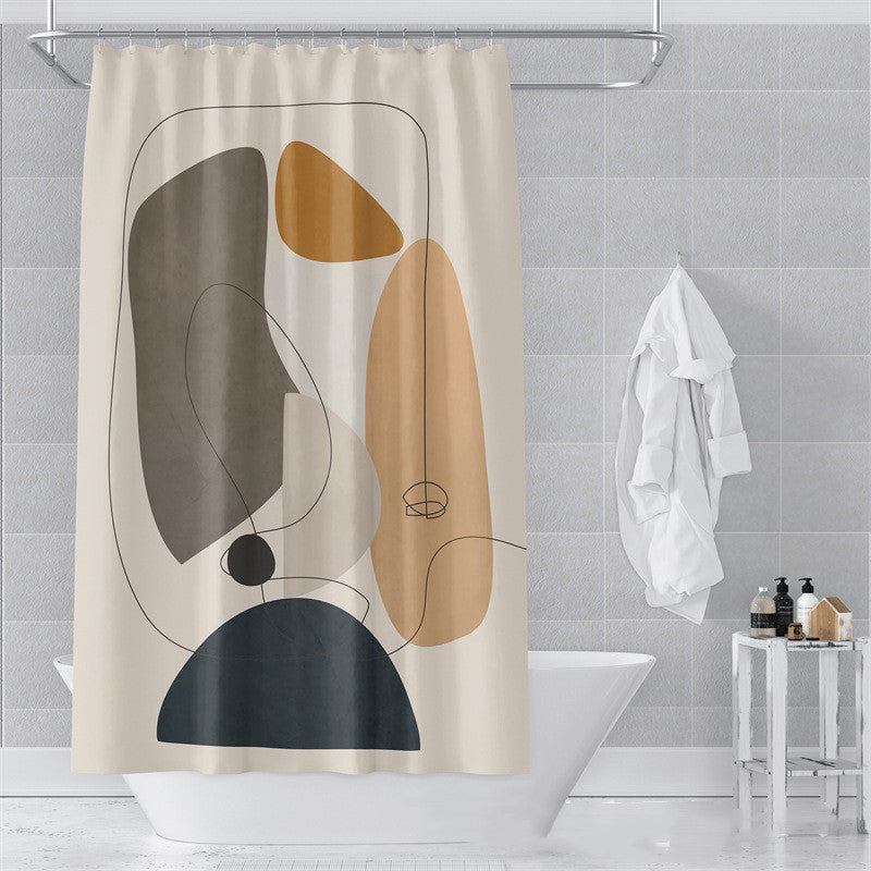 Morandi Abstract Shower Curtain Soft Art Design 17 Colors 5 Sizes