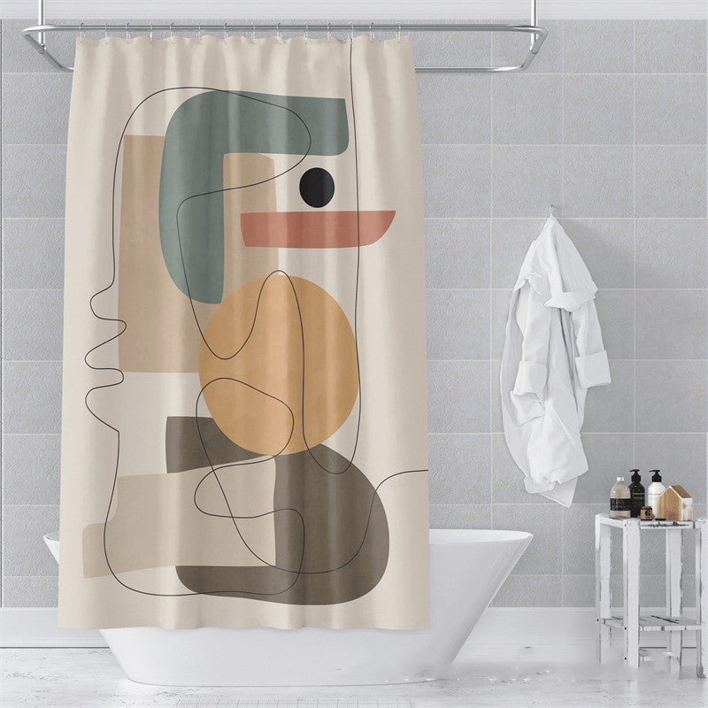 Morandi Abstract Shower Curtain Soft Art Design 17 Colors 5 Sizes