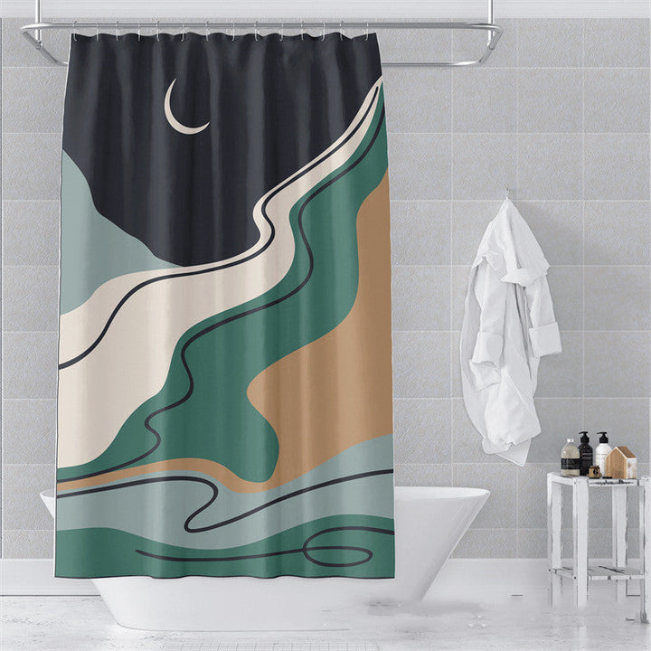 Morandi Abstract Shower Curtain Soft Art Design 17 Colors 5 Sizes