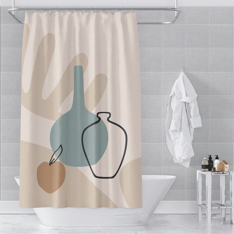 Morandi Abstract Shower Curtain Soft Art Design 17 Colors 5 Sizes