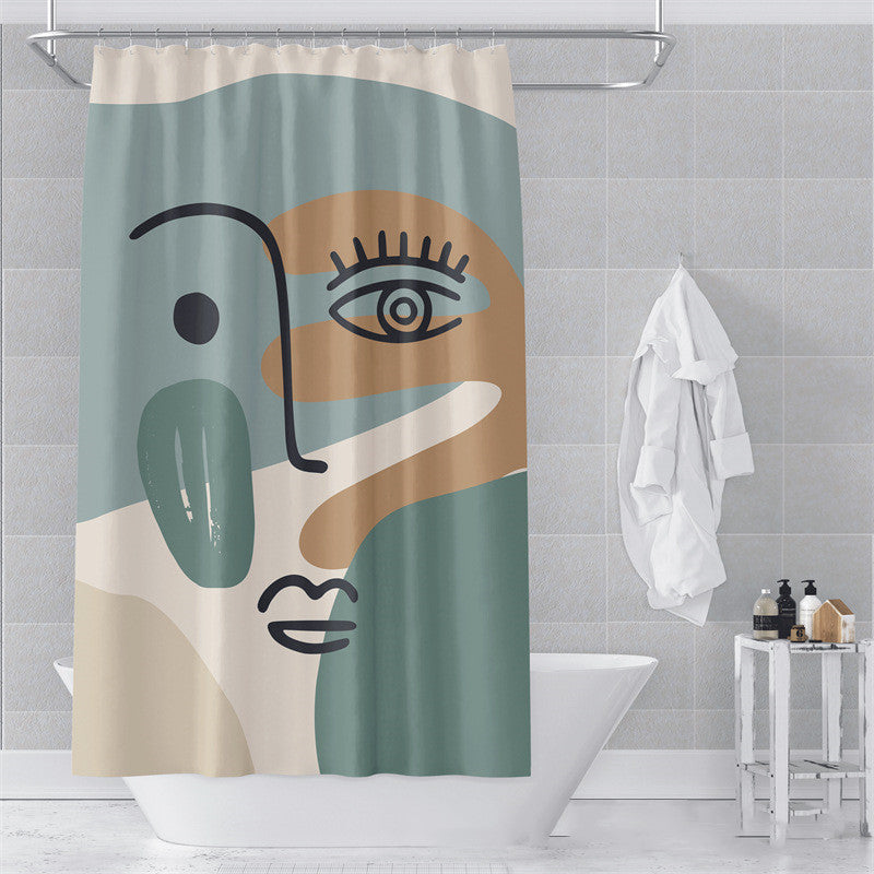 Morandi Abstract Shower Curtain Soft Art Design 17 Colors 5 Sizes