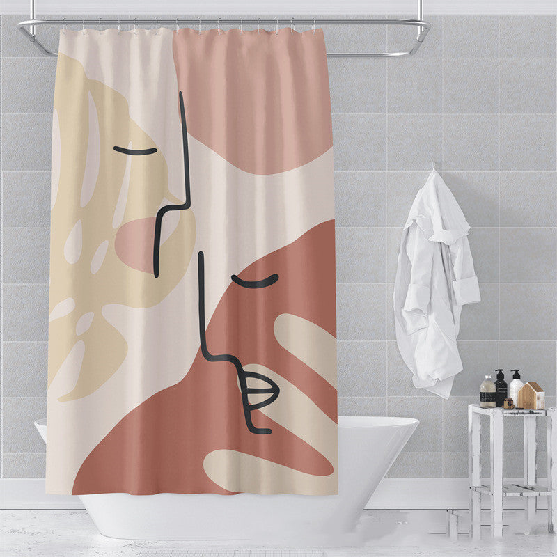 Morandi Abstract Shower Curtain Soft Art Design 17 Colors 5 Sizes