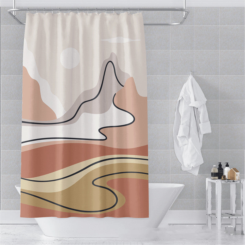 Morandi Abstract Shower Curtain Soft Art Design 17 Colors 5 Sizes