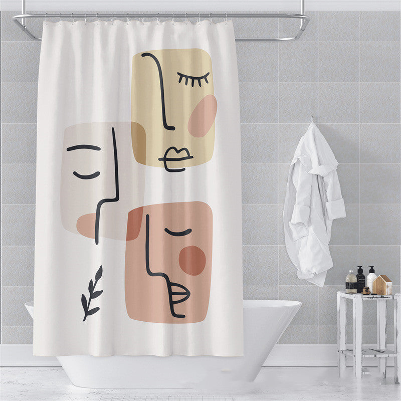 Morandi Abstract Shower Curtain Soft Art Design 17 Colors 5 Sizes