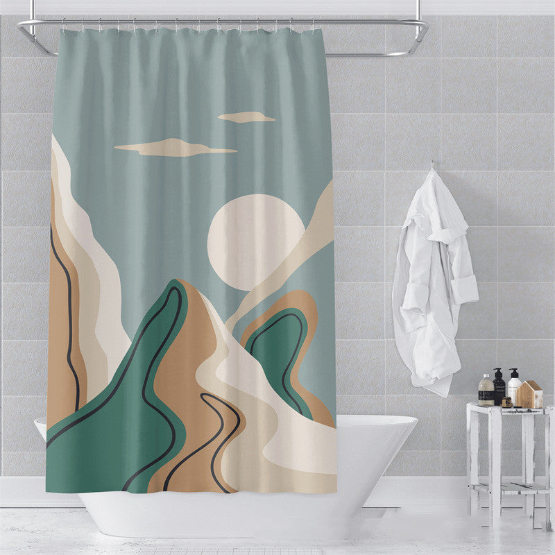 Morandi Abstract Shower Curtain Soft Art Design 17 Colors 5 Sizes