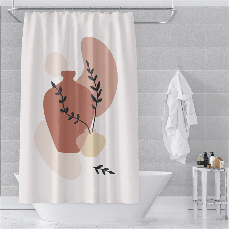 Morandi Abstract Shower Curtain Soft Art Design 17 Colors 5 Sizes