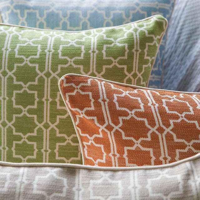Moroccan Trellis Throw Pillow - Woven Cotton Geometric Accent Pillow | 6 Colors