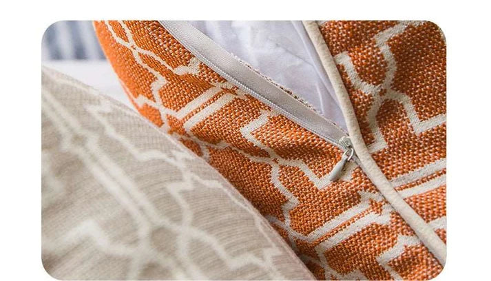 Moroccan Trellis Throw Pillow - Woven Cotton Geometric Accent Pillow | 6 Colors