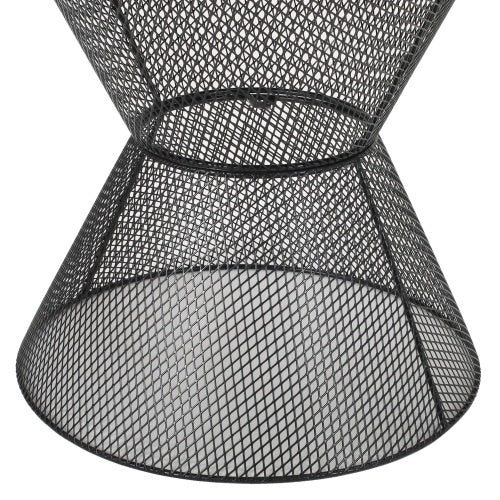 Nevada Matte Black Iron Side Table Outdoor Accent Table for Patio and Home