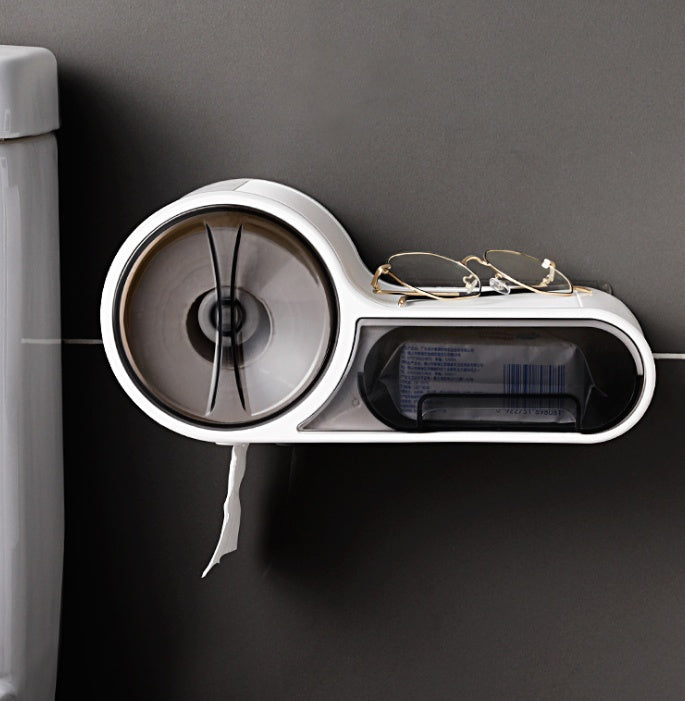 No Drill Toilet Paper Holder Self Adhesive Waterproof Wall Mount
