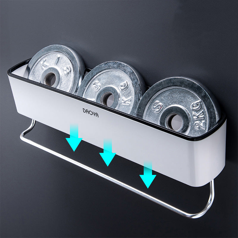 Nordic Bathroom Shelf No Drill - Wall Mount Storage Rack with Optional Towel Bar | Black and Gray