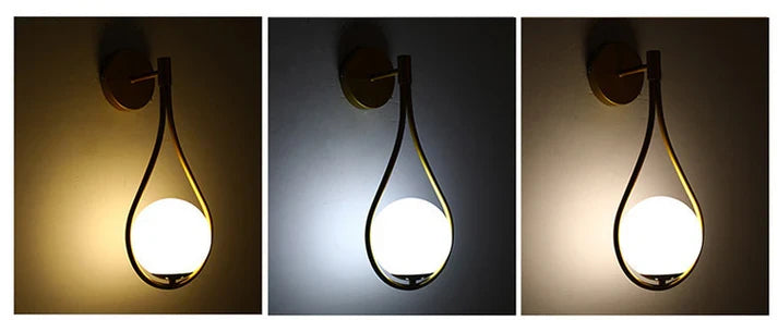 Nordic Bedroom Bedside Led Indoor Wall Lamp Golden Personality Home Lighting
