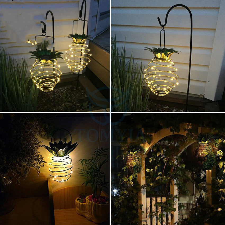 Outdoor Waterproof Pineapple Solar Light Hanging Garden Path Fairy Decor LED