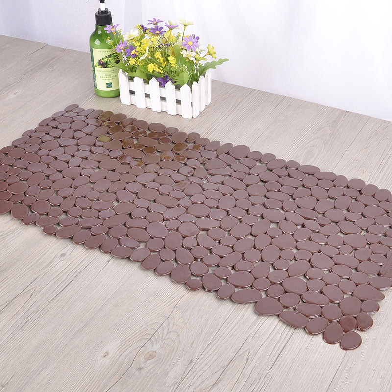 Pebble Design PVC Non Slip Bathroom Mat Eco Friendly 70x36cm