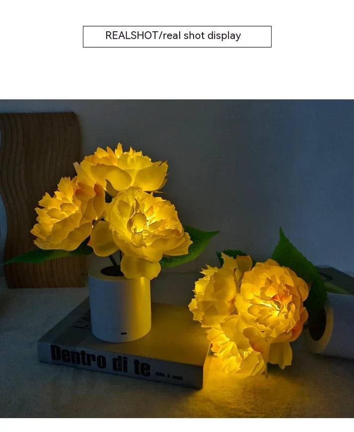 Peony Flower Night Lamp Ambient Light for Bedroom & Home Decoration