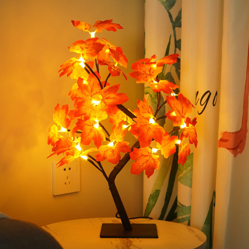 Fiber Optic Flower Tree Night Light USB LED Bonsai Lamp for Room Decoration and Gifting