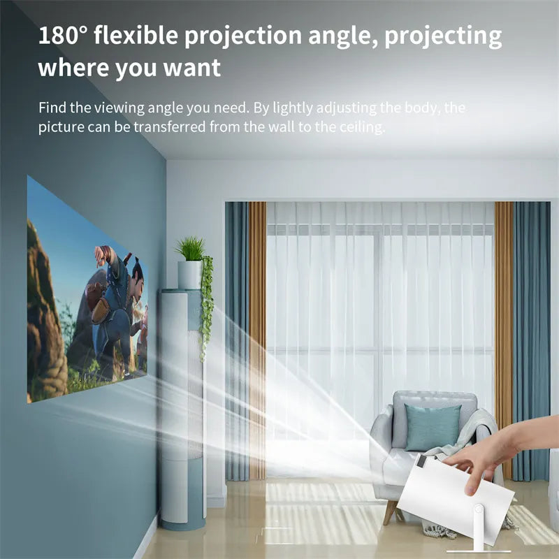 Portable Projector – 180° Mini Home Theater Projector with Auto Focus
