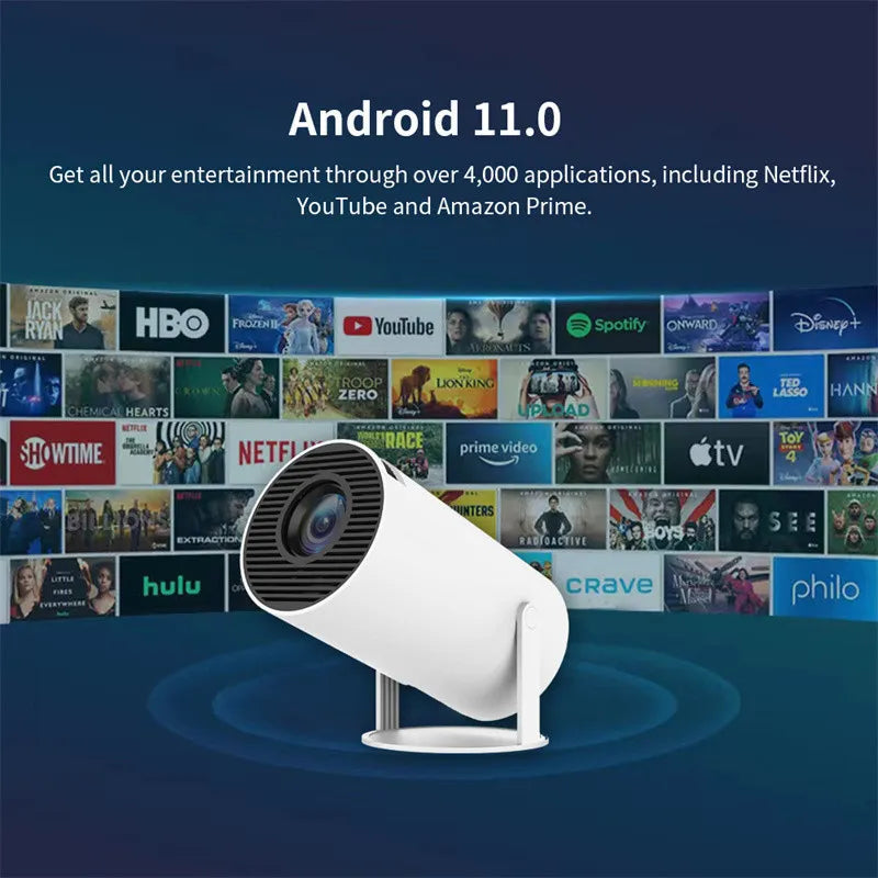 Portable Projector – 180° Mini Home Theater Projector with Auto Focus