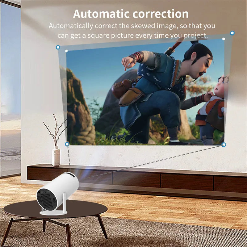Portable Projector – 180° Mini Home Theater Projector with Auto Focus