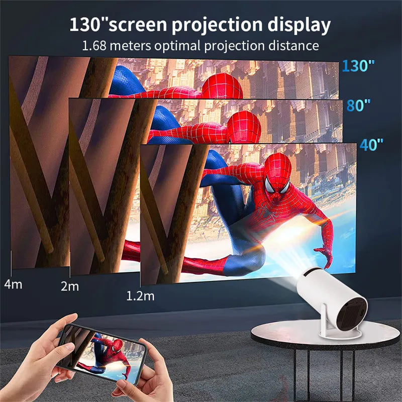 Portable Projector – 180° Mini Home Theater Projector with Auto Focus