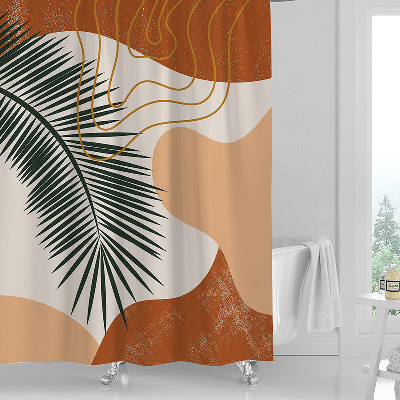 Printed PVC Shower Curtain with 12 Hooks Waterproof 3 Thickness Options 71x71