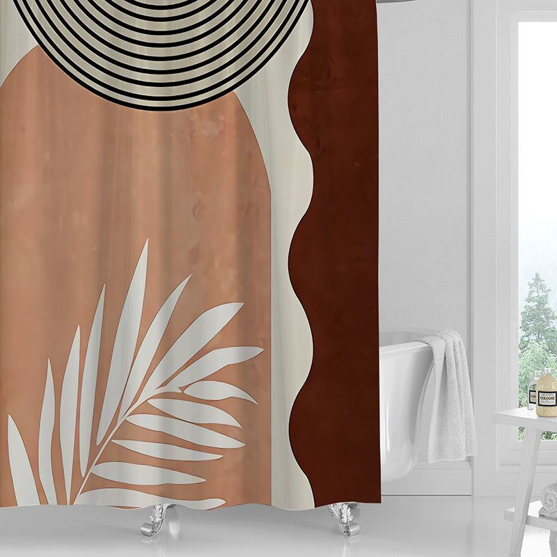 Printed PVC Shower Curtain with 12 Hooks Waterproof 3 Thickness Options 71x71