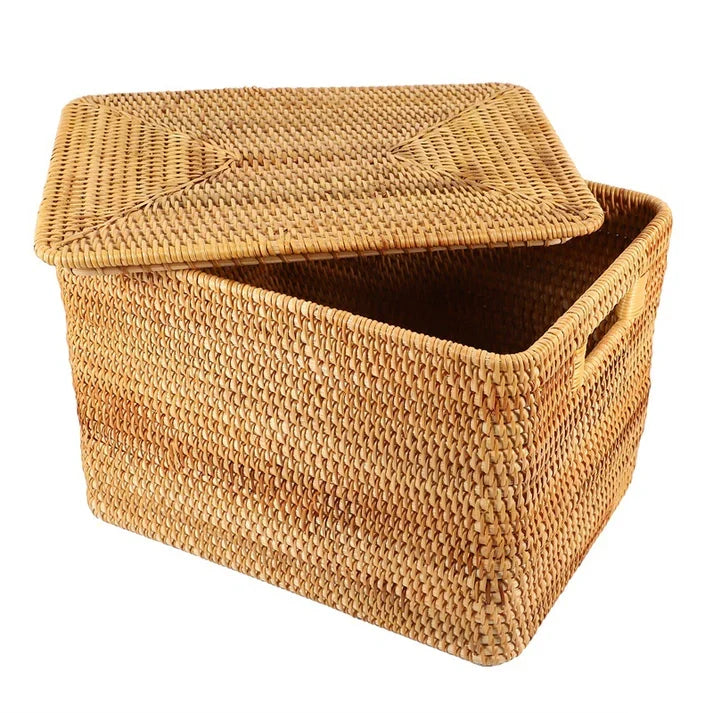 Splendas Handmade Woven Rattan Storage Basket Vietnamese Organizer for Home & Living Decor