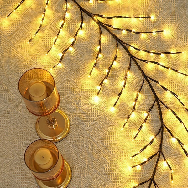 Splendas LED Christmas Rattan Tree Lamp 180 LEDs Warm Light | Indoor Bedroom Wall Decor