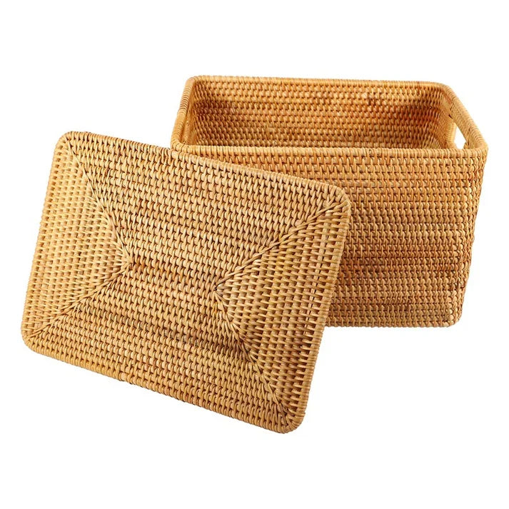 Splendas Handmade Woven Rattan Storage Basket Vietnamese Organizer for Home & Living Decor