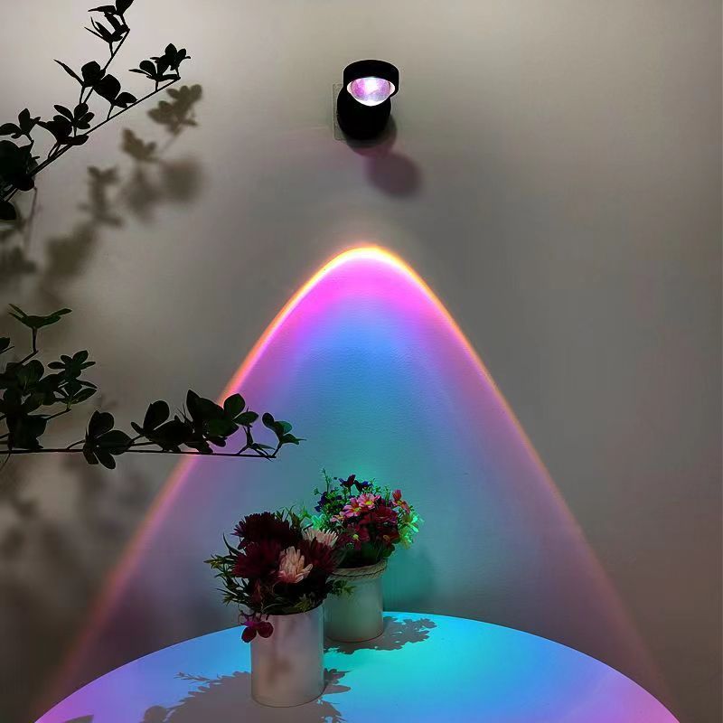 Rechargeable Sunset Wall Lamp USB Wireless No Drill Bedroom Light
