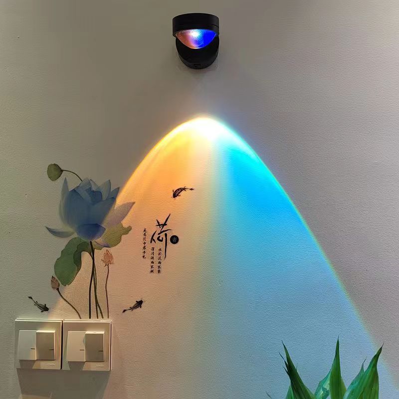 Rechargeable Sunset Wall Lamp USB Wireless No Drill Bedroom Light
