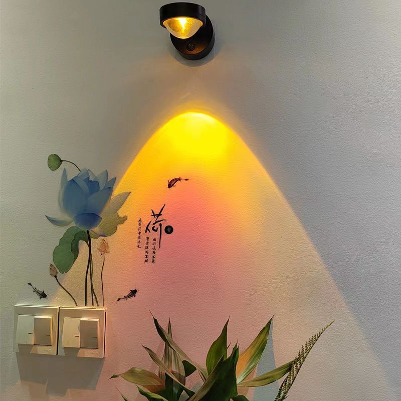 Rechargeable Sunset Wall Lamp USB Wireless No Drill Bedroom Light