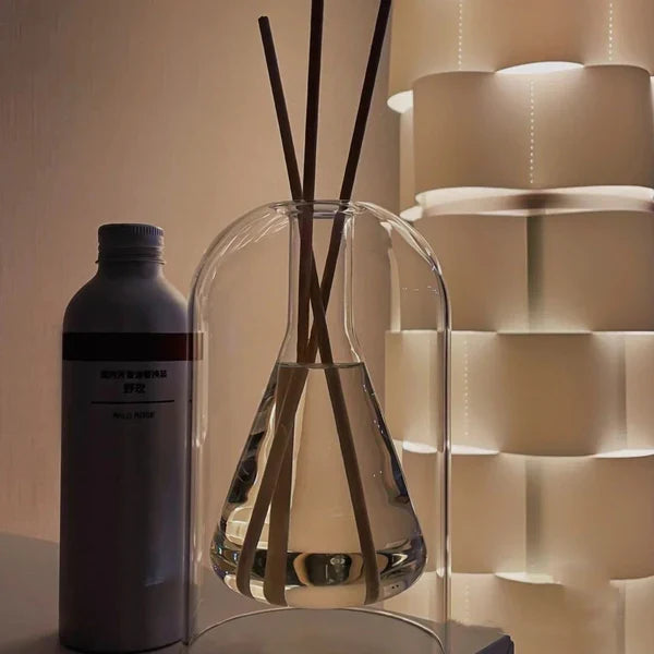 Splendas Crystal Glass Reed Diffuser Bottle – Aromatherapy with 10 Fragrance Sticks Home Decor