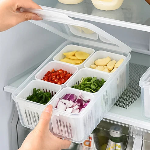 Refrigerator Green Onion Storage Box Airtight Compartment Vegetable Keeper