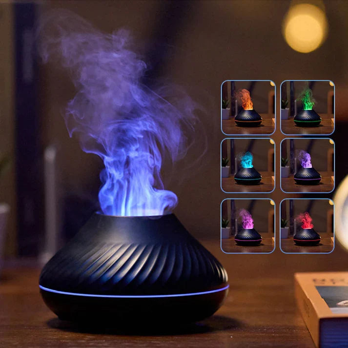 RGB 130ML Flame Aroma Diffuser Ultrasonic Humidifier with LED Flame Effect