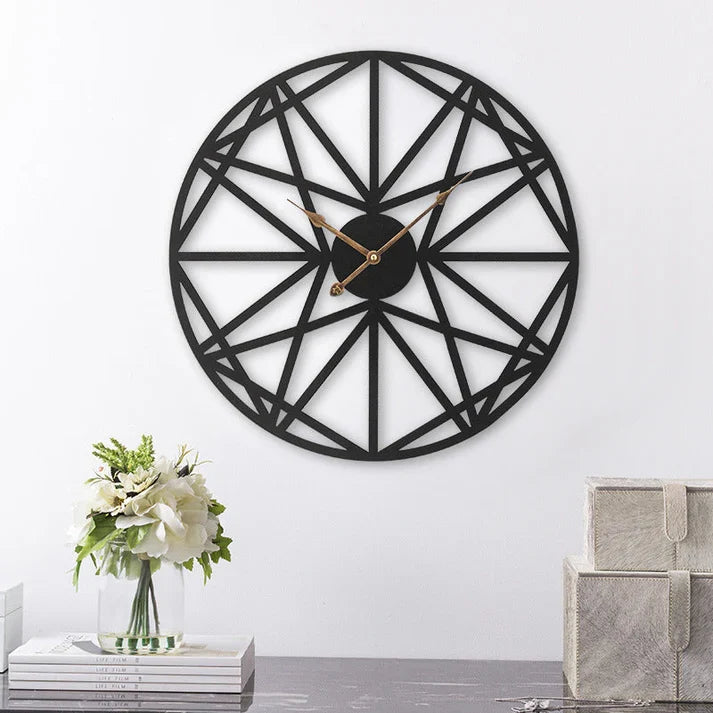 Stylish living room silent rod iron wall clock